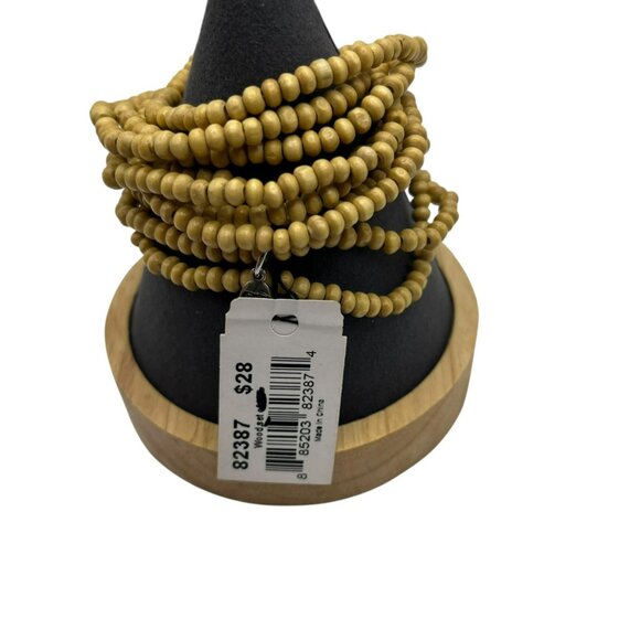 Vintage Cookie Lee Bracelet Bundle Set Wooden‎ Beads Stretch Boho Nature NEW - Picture 5 of 7